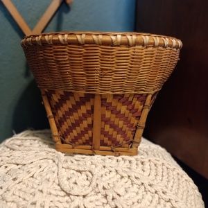 Vintage boho woven Basket